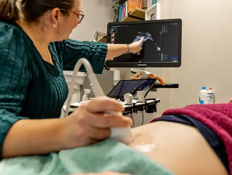 Cleo maakt een pretecho bij Parentus Fysio Zoetermeer